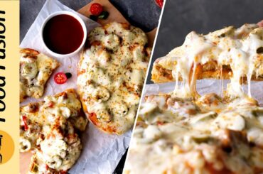 Chicken Jalapeno Naan Pizza without oven Recipe By Food Fusion