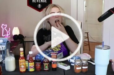 clipped my spicy challenge down to less than a minute for tiktok so you can see 90% of the things i ate all in a row. (one chip challenge, da bomb, reaper, ghost, etc)