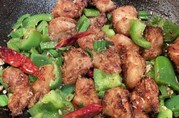 Szechuan-inspired 4 chili chicken I made for dinner