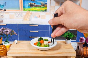 How to Make Garlic Pepper Vegetables Sauteed | Yummy Miniature Vegetables with Chili Sauce