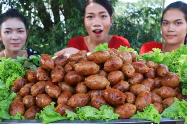 Yummy cooking pork sausage grilled with chili sauce recipe - Pork sausage recipe