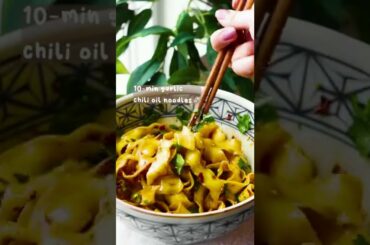 10 min garlic chili oil noodles || #shorts #ytshorts #recipes #healthyrecipes #cooking #diet