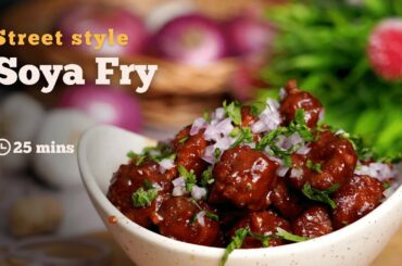 Easy Chilli Soya Fry Recipe | High Protein Snacks | Quick and Tasty Soya Chunks Recipe | Cookd