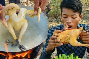 Cooking Perfect Chicken Meat With Coconut - Eating Chicken With Hot Chili Sauce