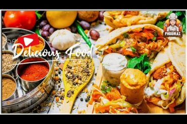 Chicken Tikka Shawarma Recipe | Pita Bread | Greek Tzatziki Sauce | Salad | Chili Mayo Sauce