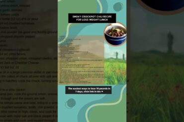 Smoky Crockpot Chili Recipe for Loss weight Lunch