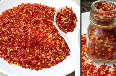 Red Chilli Flakes In 2 Minute | Homemade Red Chilli Flakes | Quick Red Chilli Flakes Recipe