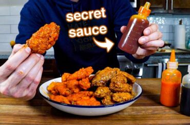 Super Crispy Chicken Wings That Stay Crispy (3 Wing Sauces)