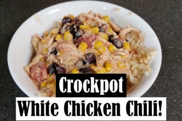 CROCKPOT WHITE CHICKEN CHILI! || EASY WINTER WEEKNIGHT DINNER