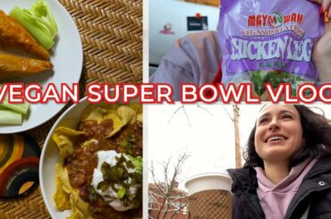 Vegan Junk Food Sunday (aka Super Bowl Sunday) Vlog | May Wah Vegan Meat Taste Test, Queso & Chili