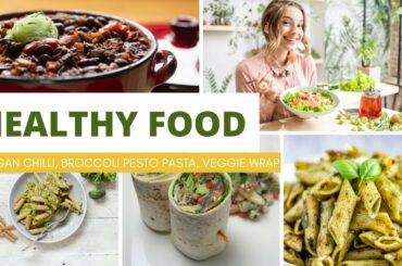 3 Recipes: Tasty Vegan Chilli, Broccoli Pesto Pasta, and Veggie Wrap