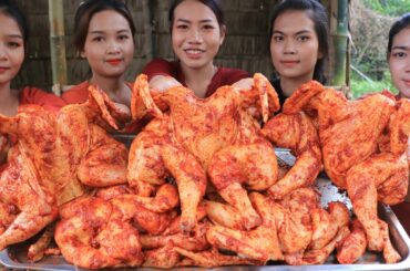 Amazing cooking fried chicken with chili powder recipe - cooking  and eating