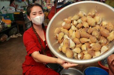 Market show, Sweet and Yummy Sea Snail Recipe / Easy and tasty Sea snail eat chili sauce