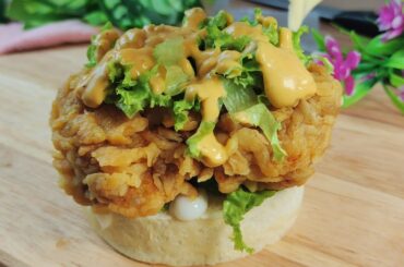 Chicken burger recipe! Incredibly tasty and crispy!