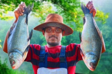 GRILLED FISH BBQ RECIPE! COOKING FISH Eating With Hot Spicy Chili Salad Sauce So Yummy | VM