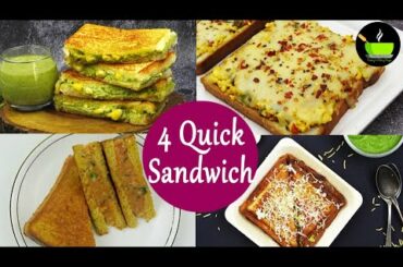 4 Easy sandwich recipes for breakfast & snack | Easy-to-make sandwich recipes | Best Sandwich Recipe