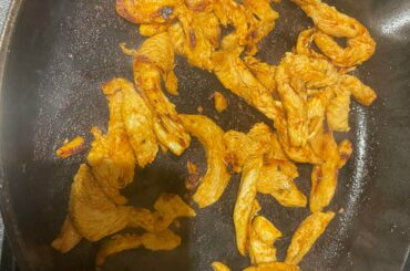 Chicken marinated in Melinda's ghost pepper sauce for this week's lunch wraps, wife was not happy with the fumes