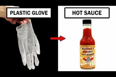 Turning plastic gloves into hot sauce - NileRed