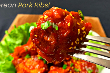 Spicy Korean Braised Pork Ribs - Fall-off-the-bone pork ribs in a slightly sweet and spicy sauce! And don't forget to spoon some of that extra sauce on to your steamed rice!