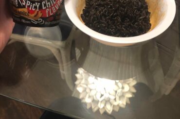 First bite of ghost pepper noodles. They’re pretty hot lol