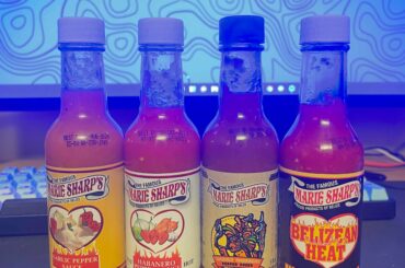 I was told to try some Marie Sharp’s. Needless to say they are pretty tasty.