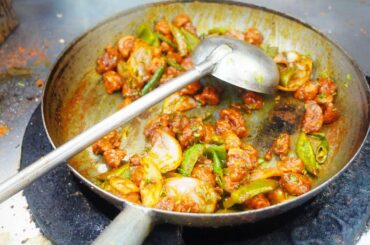 Chilli Mushroom Making | Fast Food Recipes | Chilli Mushroom Recipe | Street Style |Street Food Zone