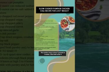 Slow Cooker Pumpkin Chicken Chili Recipe for lost weight