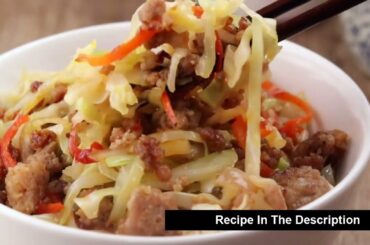 Keto Recipes - Chili Blackbean Pork Cabbage Stir Fry