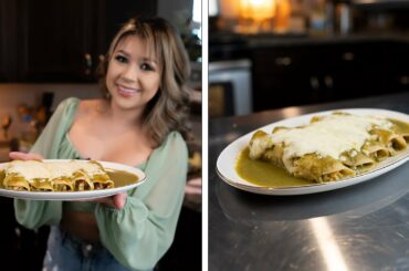 How to Make the Best Restaurant Style GREEN CHILE CHICKEN ENCHILADAS | ENCHILADAS VERDES