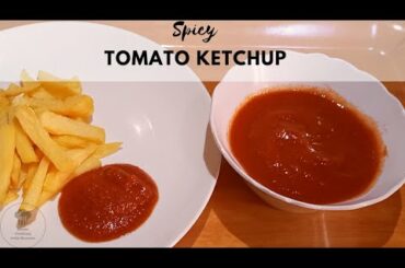 Spicy Tomato Ketchup |  Garlic Chilli Tomato Ketchup recipe