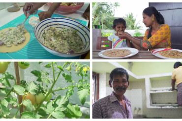 Dad's house renovation/Our morning routine with quick breakfast/Chilli cheese paratha recipe