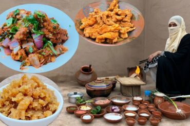 Dhaba style chicken chilli , Fry chicken lunch box , Instant unique Halwa Without Sugar Syrup ,