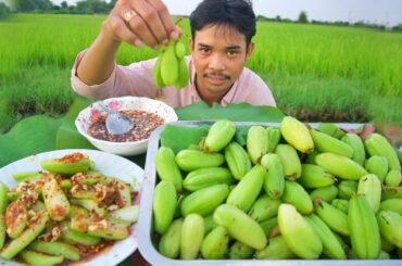 Amazing Yummy  Bilimbi fruit With Fish Sauce Spicy Chili Recipe |Eating Bilimbi fruit  Delicious