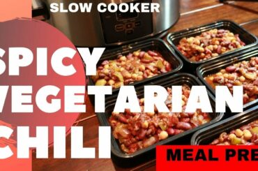 Spicy Vegetarian Chili Slow Cooker Recipe for Meal Prep