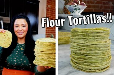 How to make The BEST Flour Tortillas From Scratch | Tortillas de Harina de Salsa Verde