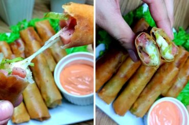 CHILI CHEESE EGG ROLL // CHEESY DYNAMITE LUMPIA // CHUBBYTITA