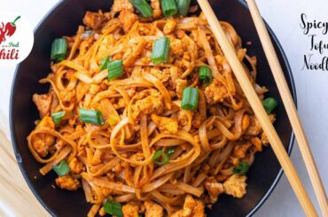 Spicy Chili Tofu Noodles Recipe - Vegan | ASMR Cooking