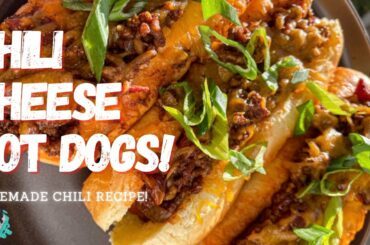 HOMEMADE CHILI CHEESE DOGS RECIPE | QUICK & EASY MEAL UNDER 30 MINS!