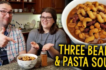 Recipe: Three Bean & Pasta Soup (Oil-Free, Plant-Based, Vegan)