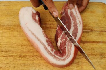 Yummy Cooking Pork Belly with Garlic Chili - Eating delicious pork belly