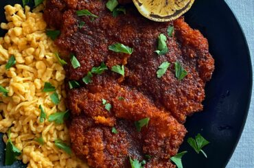 Nashville Hot Pork Schnitzel and Hot Honey Spaetzle