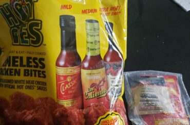 just picked this up at walmart. air fried chicken,it was ok kinda meh. kids liked it. the assic sauce is ok, the Los calientes is delicious and a good comfortable heat. the Apollo was pretty hot.