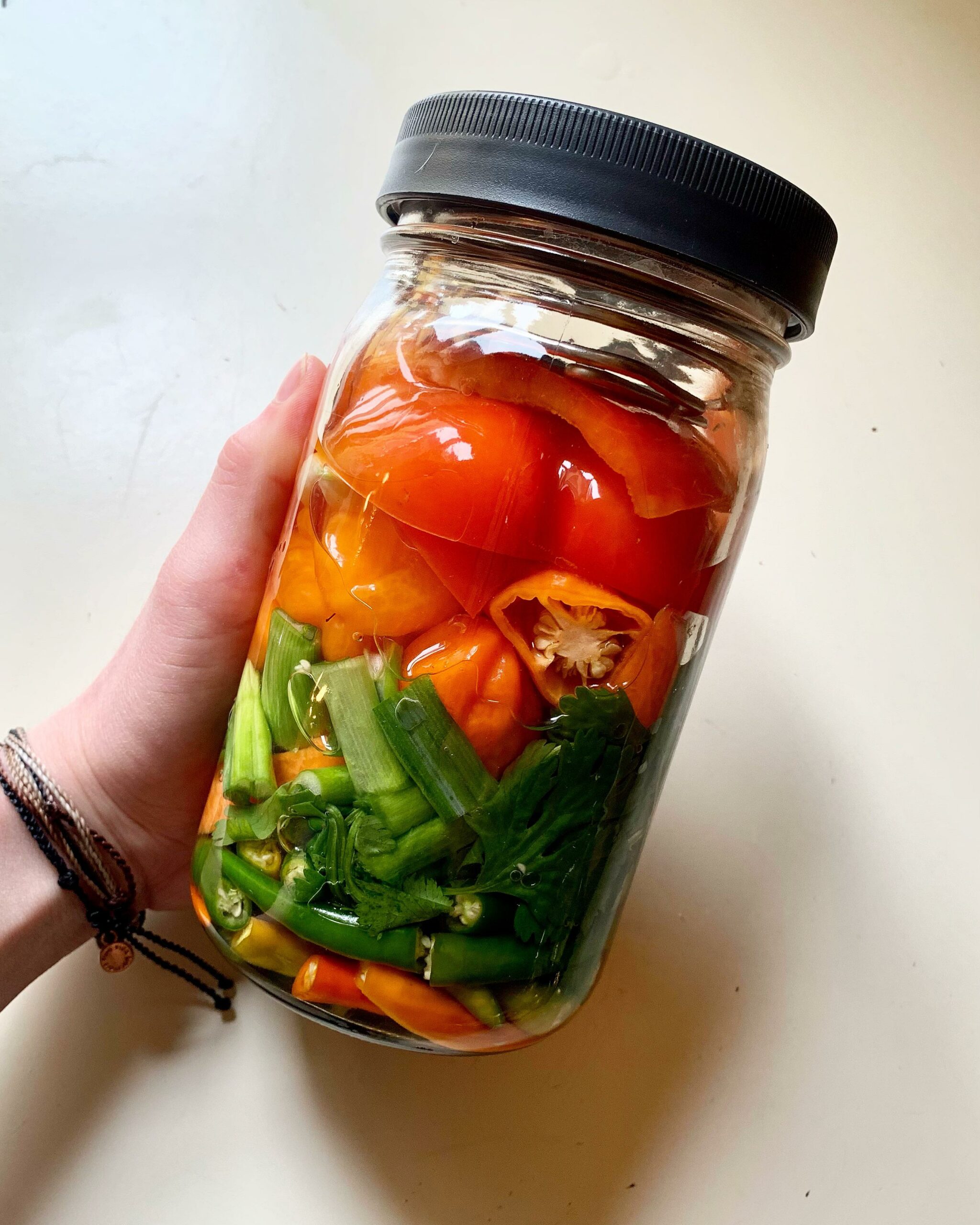 New hot sauce ferment started! Heavy on Thai chilis, habaneros, and