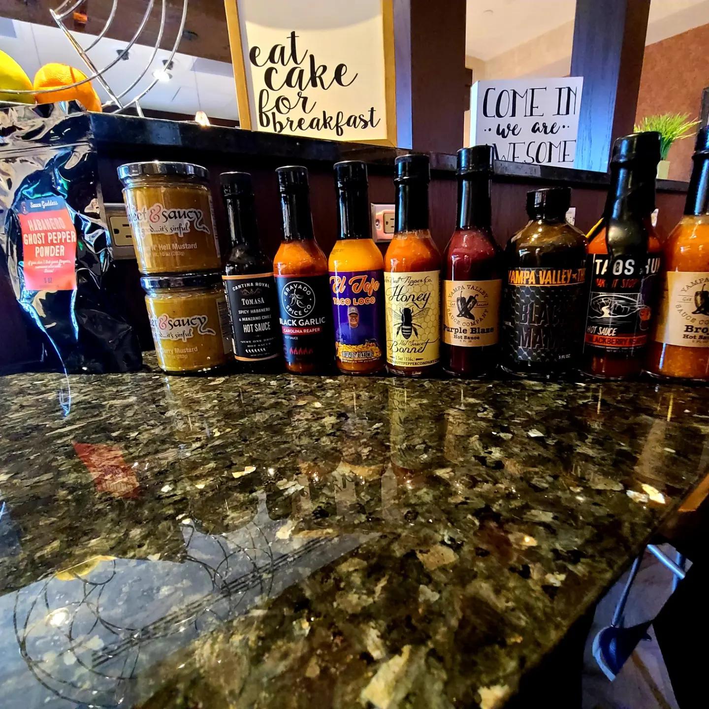 Went to fiery foods fest in Albuquerque. Here's my haul. I also met