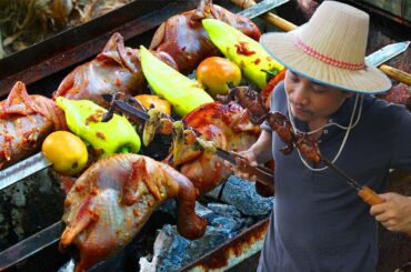 Grilled Quails BBQ eat with Chili Sauce Recipe