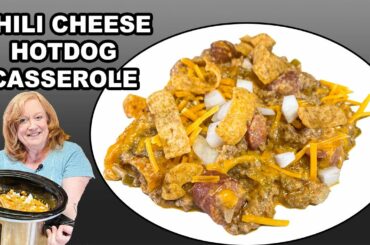 Crockpot CHILI CHEESE HOTDOG Casserole, Slow Cooker Meal Ideas