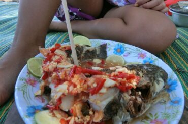 Under Tree Cooking Fish Recipe With Red Chili Sauce Very Spicy