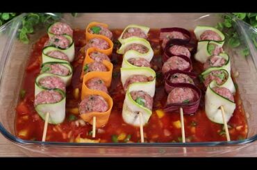 With wooden sticks Zucchini and Carrots. Don't miss out on this Recipe. Simple and Delicious!