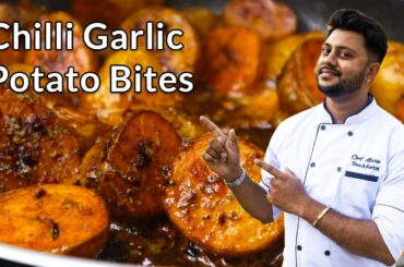Chilli Garlic Potato Bites | Snacks Recipes | Potato Recipes | Aloo Recipes