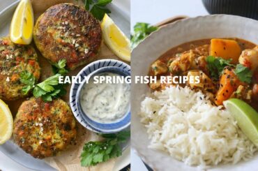 SPRING RECIPES // Wild Garlic Salmon Cakes + Almond Butter Fish Curry